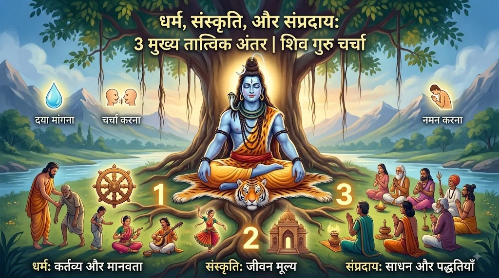 धर्म संस्कृति और संप्रदाय: 3 मुख्य तात्विक अंतर